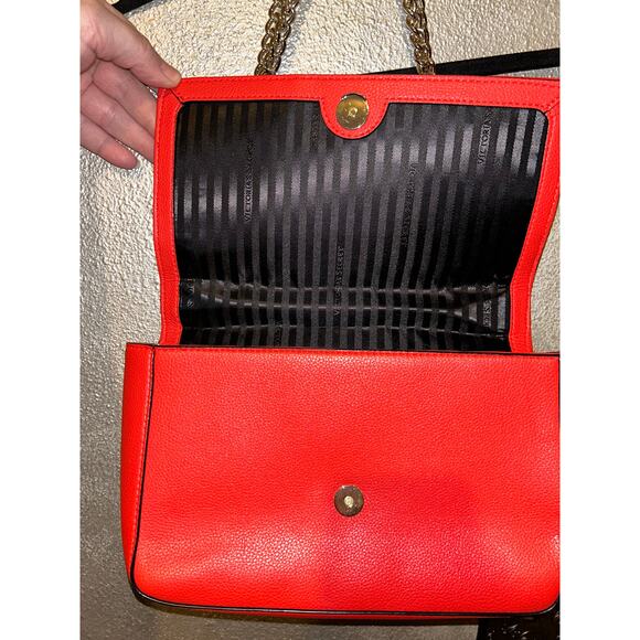 ❤️ Victoria’s Secret Red Quilted Chain Crossbody Purse Fun Casual Date Night - Picture 12 of 13
